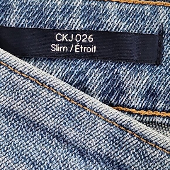 Calvin Klein Jeans Men's 33 x 30 Blue Slim Fit Stretch Medium Wash Denim EUC - Picture 12 of 16